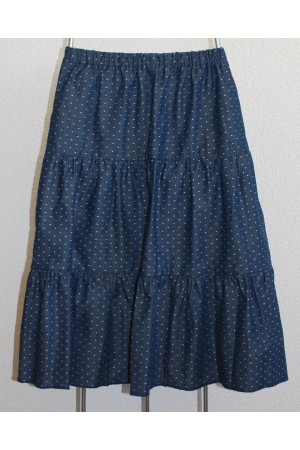 Mädchenstufenrock blau mit weissen Punkten